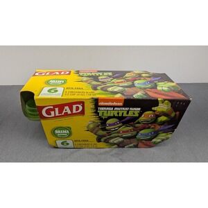 Glad TMNT Mini Round Food Containers 6ct 4oz 16 BPA-Free Plastic Storage